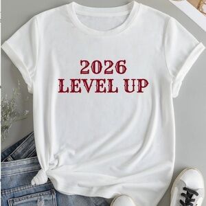 White '2026 Level Up' T-Shirt